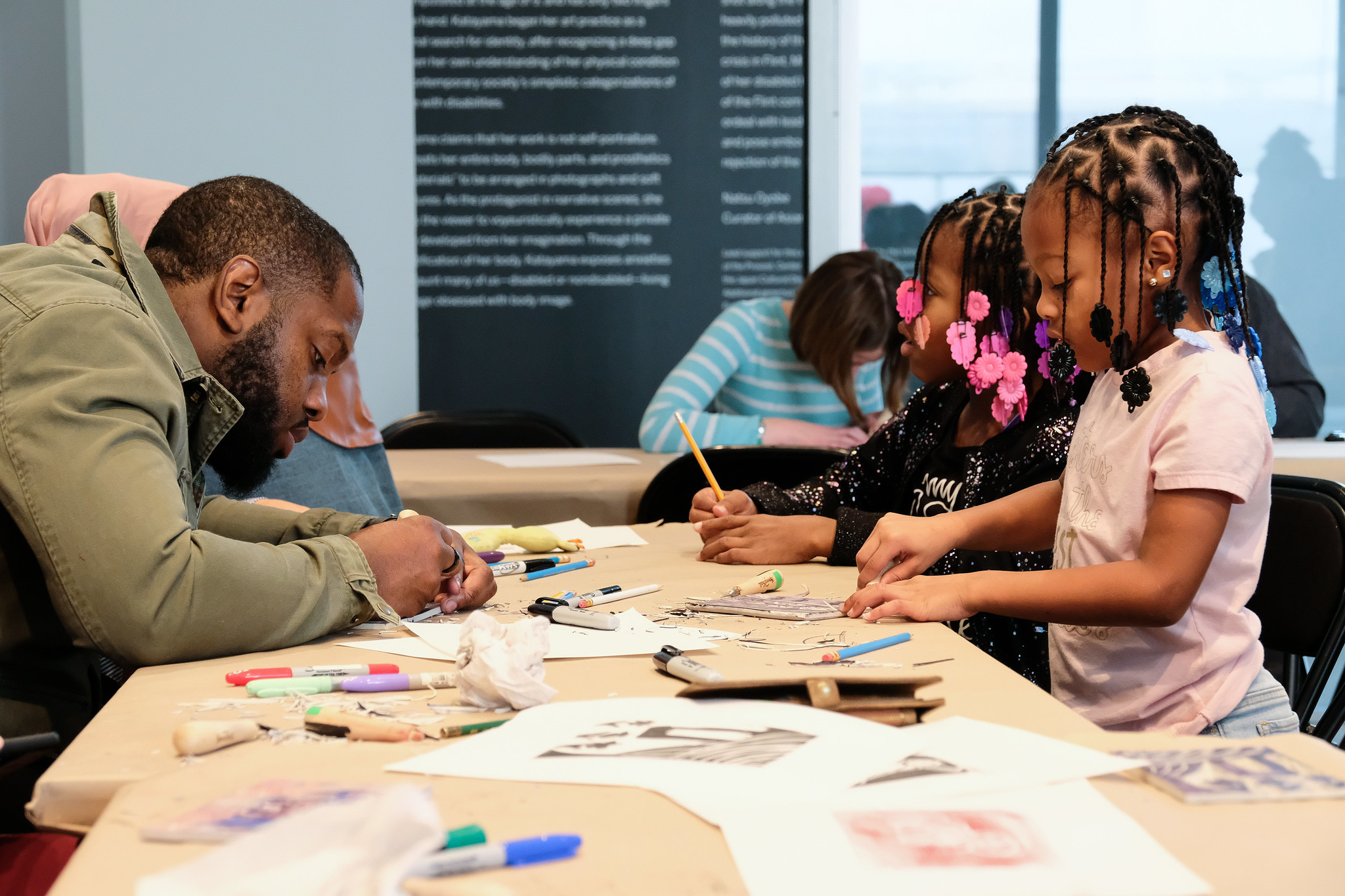 People participating in the Family Art Studio