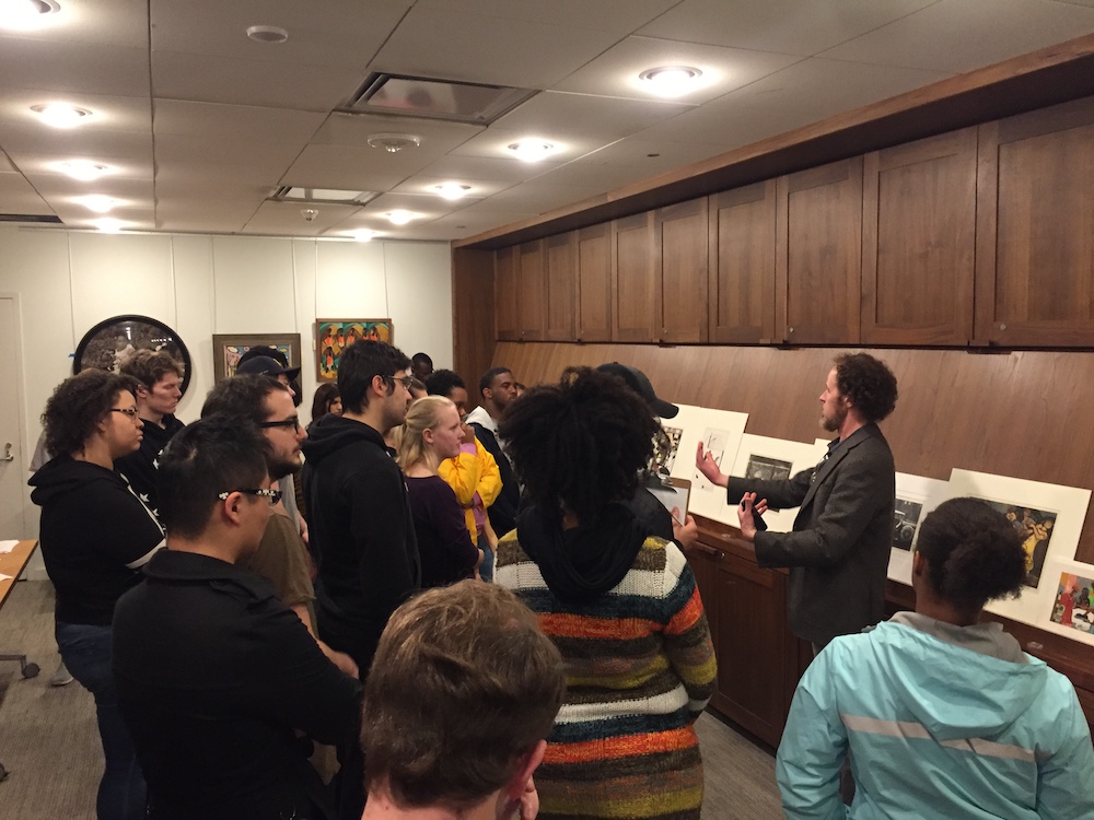 Class visit to UMMA's Study Center for Works on Paper
