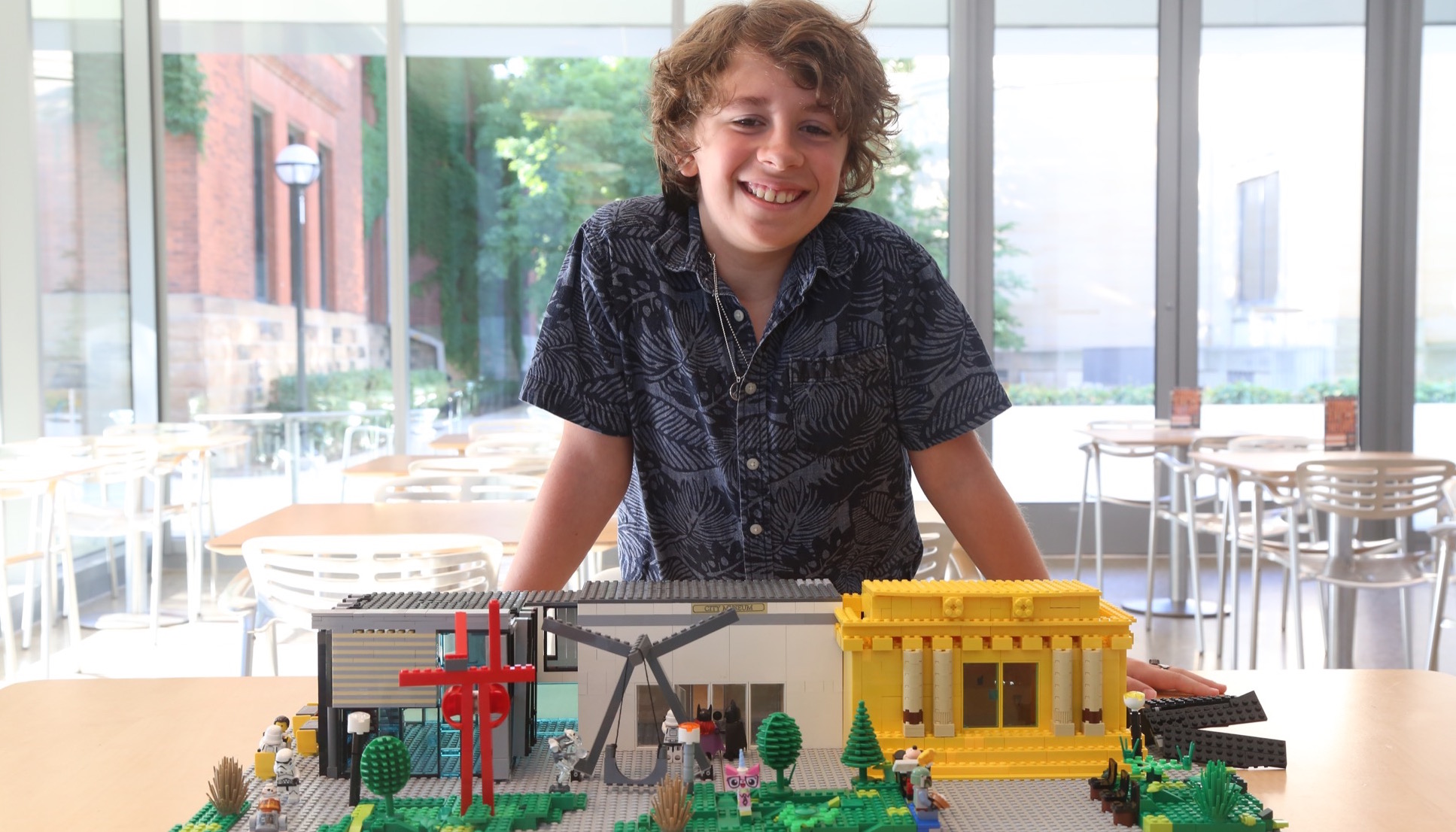 Noah Forbes with his UMMA Lego model