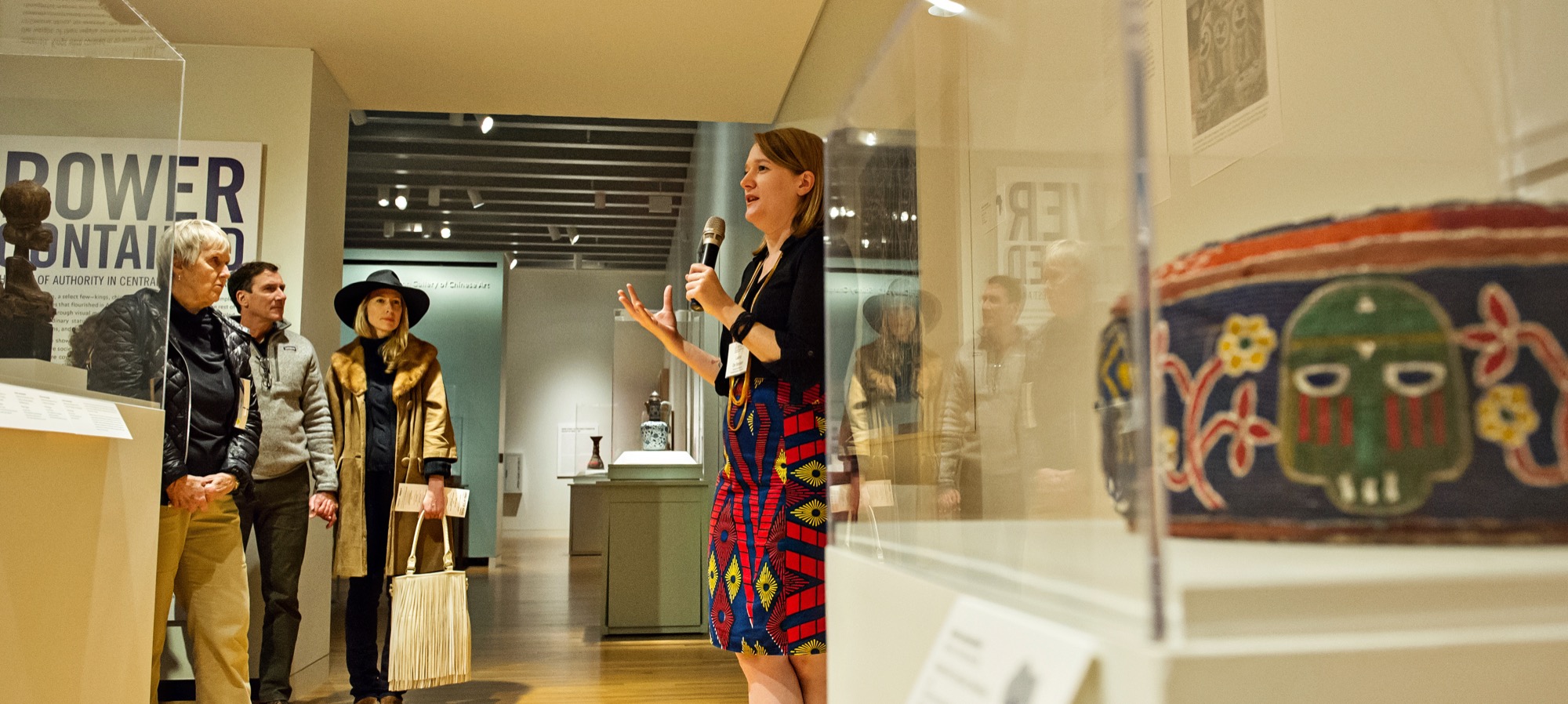 Laura De Becker gives a talk in the 'Power Contained' exhibition