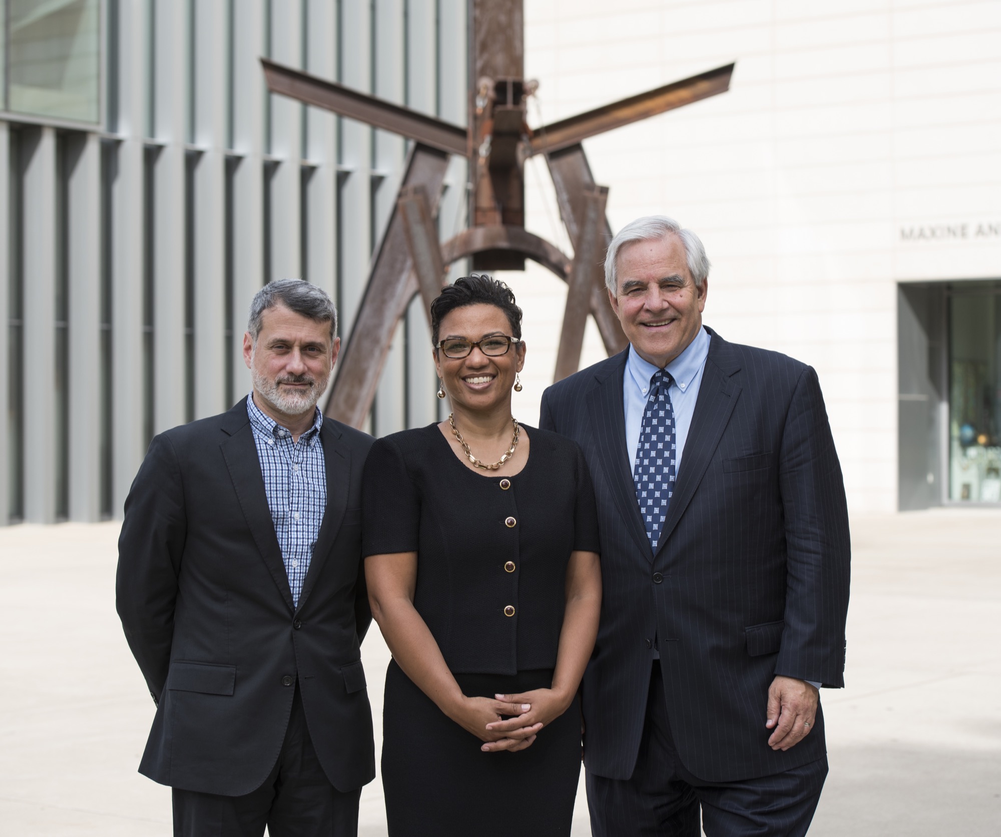 L to R: Joseph Rosa, Tiffany Ford (President and CEO, University of Michigan Credit Union), Kenneth C. Fischer (President, UMS)